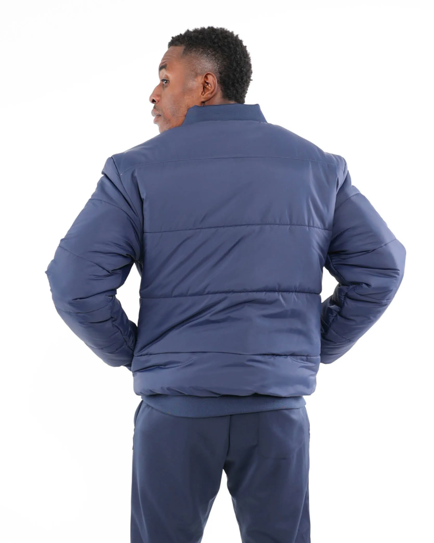 Navy Padded Bomber Jacket
