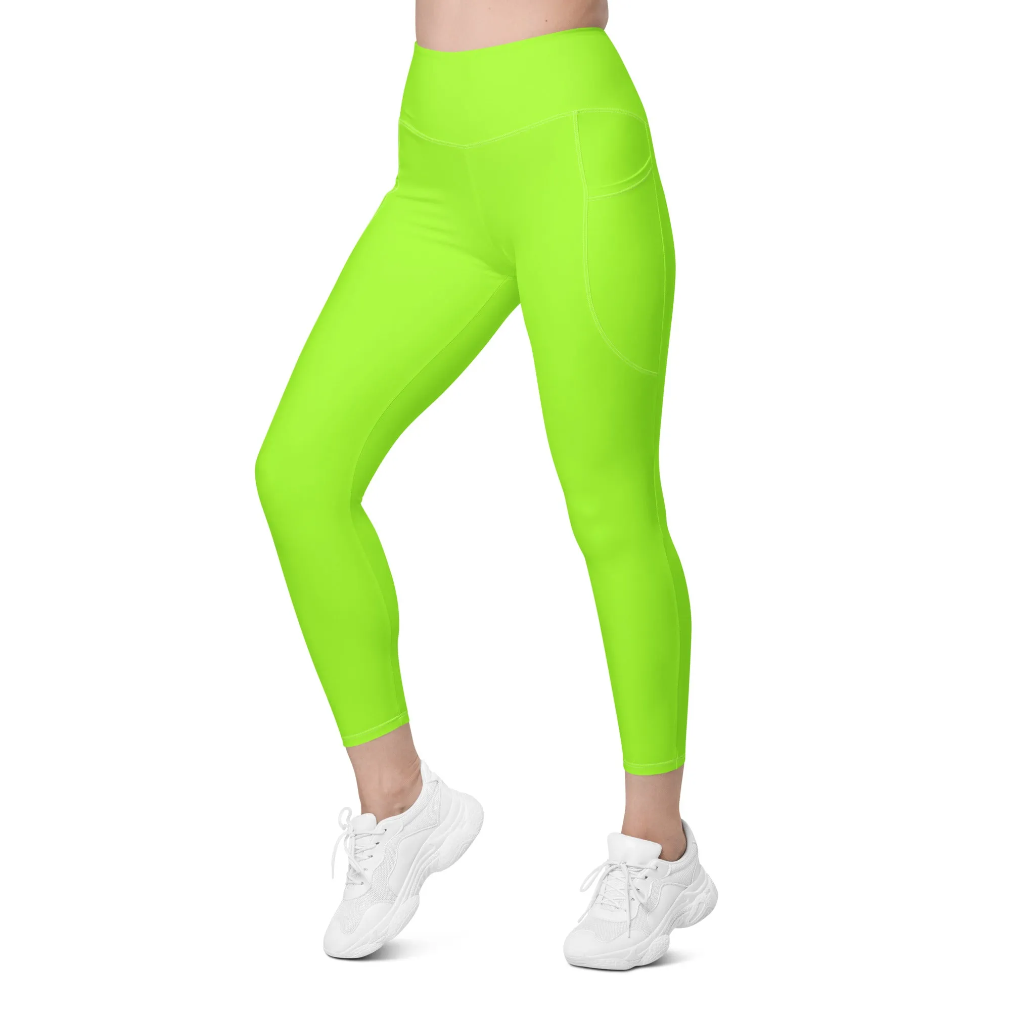 Neon Green Leggings with Pocket