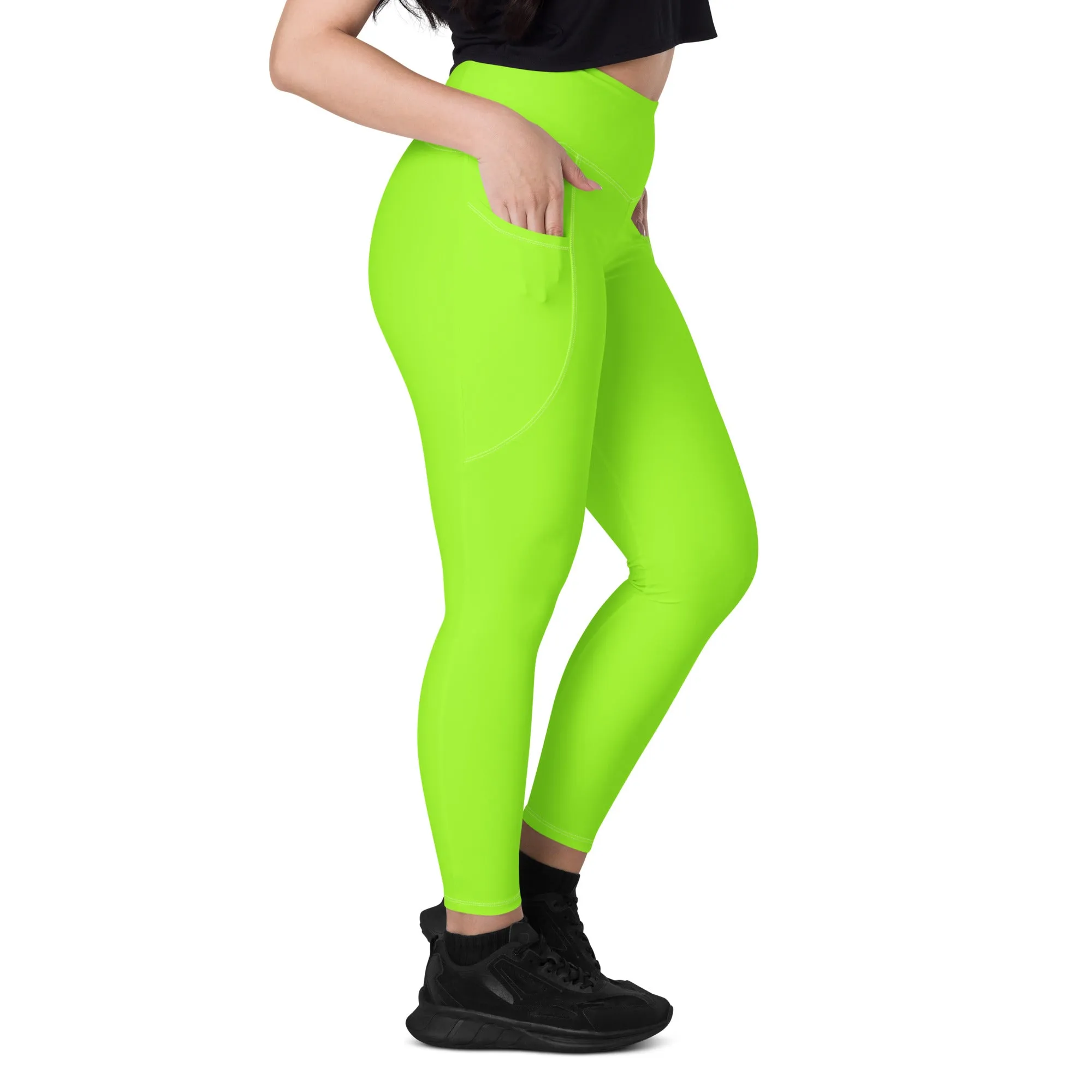 Neon Green Leggings with Pocket