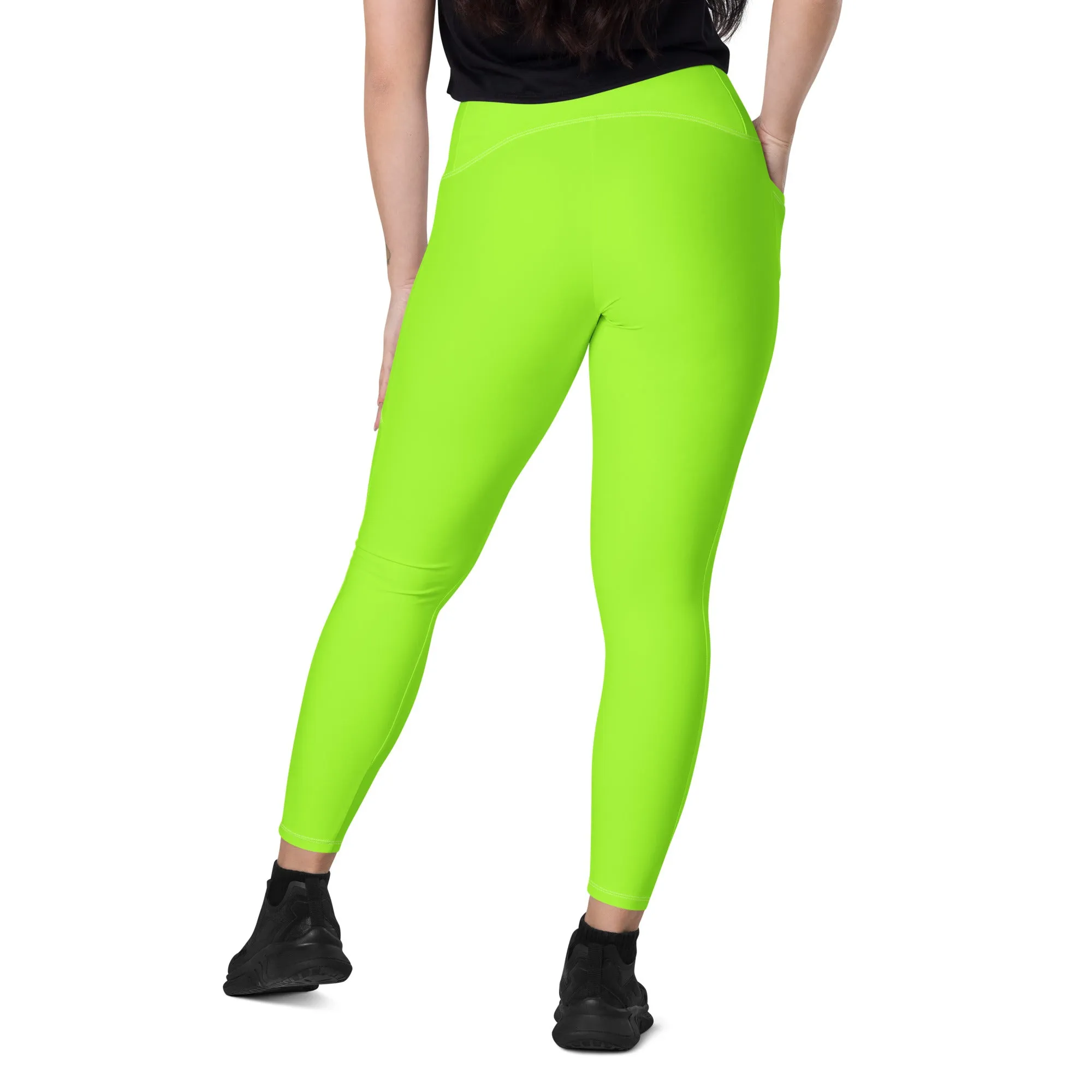 Neon Green Leggings with Pocket