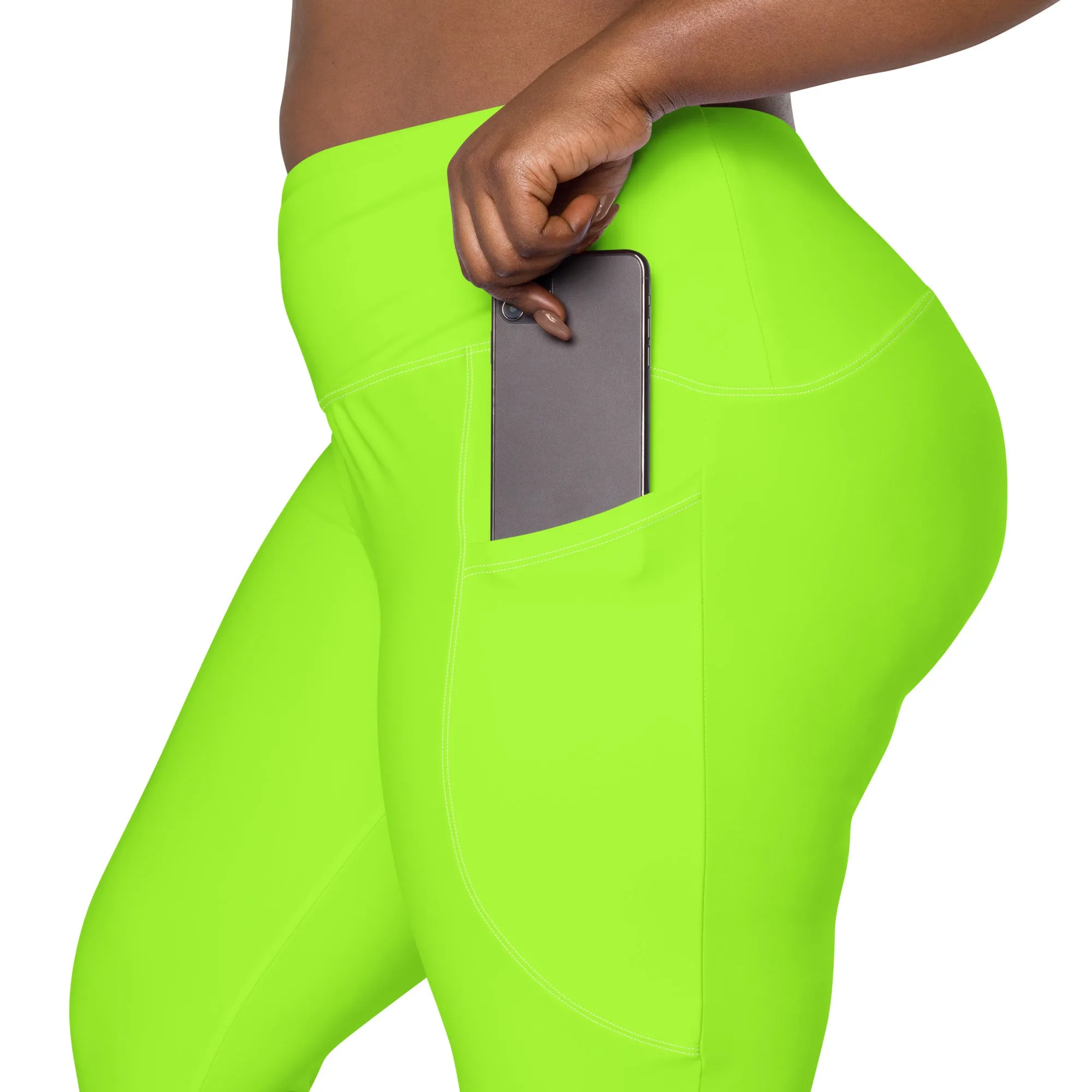Neon Green Leggings with Pocket