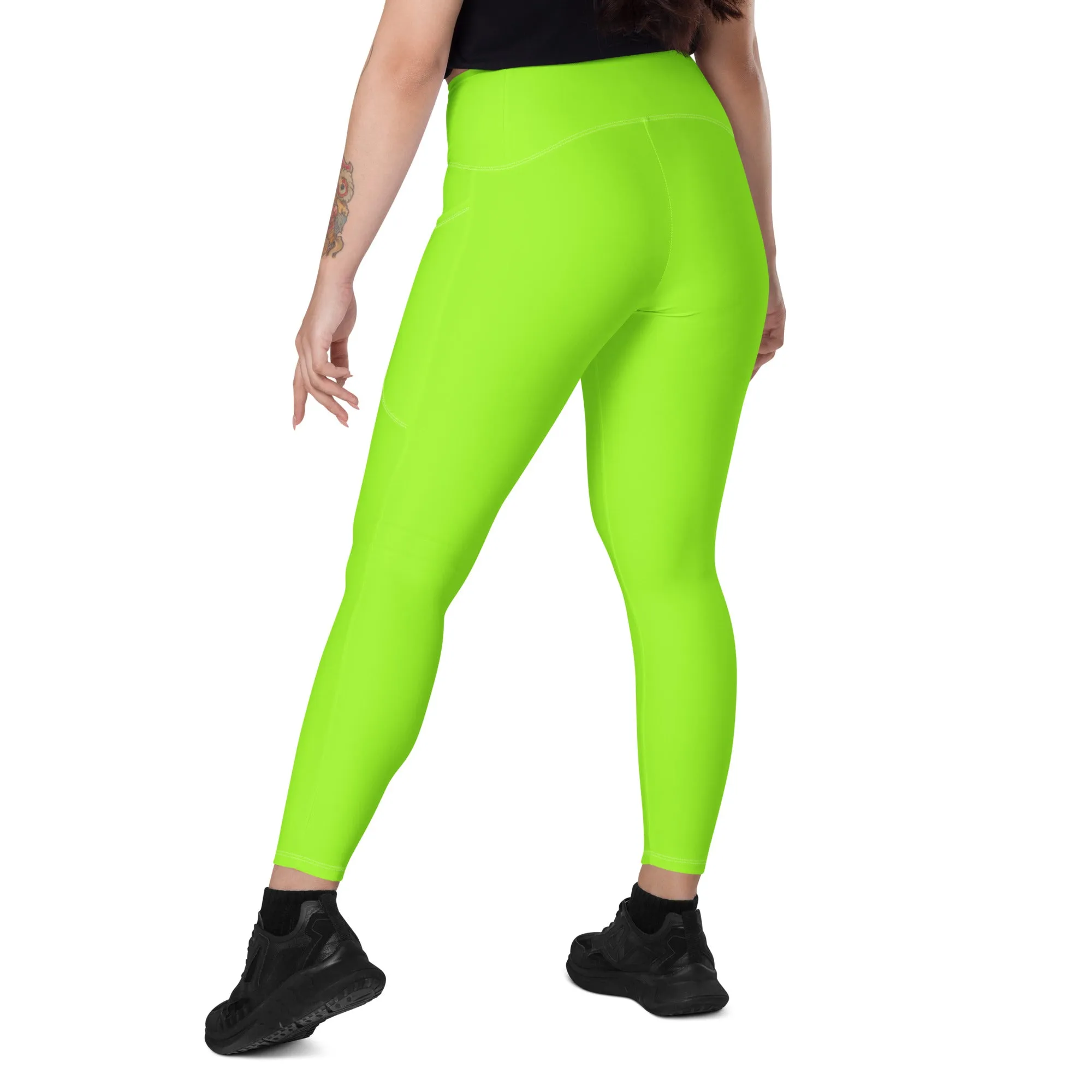 Neon Green Leggings with Pocket