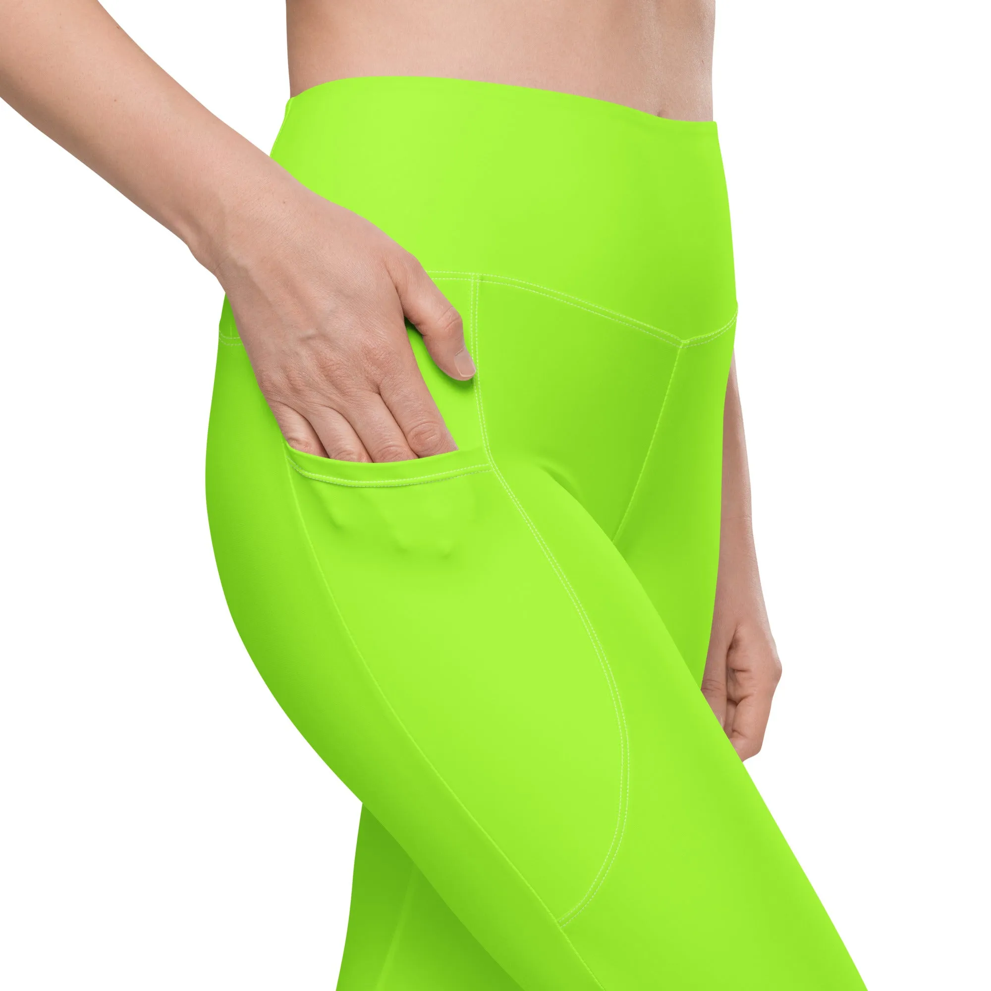 Neon Green Leggings with Pocket
