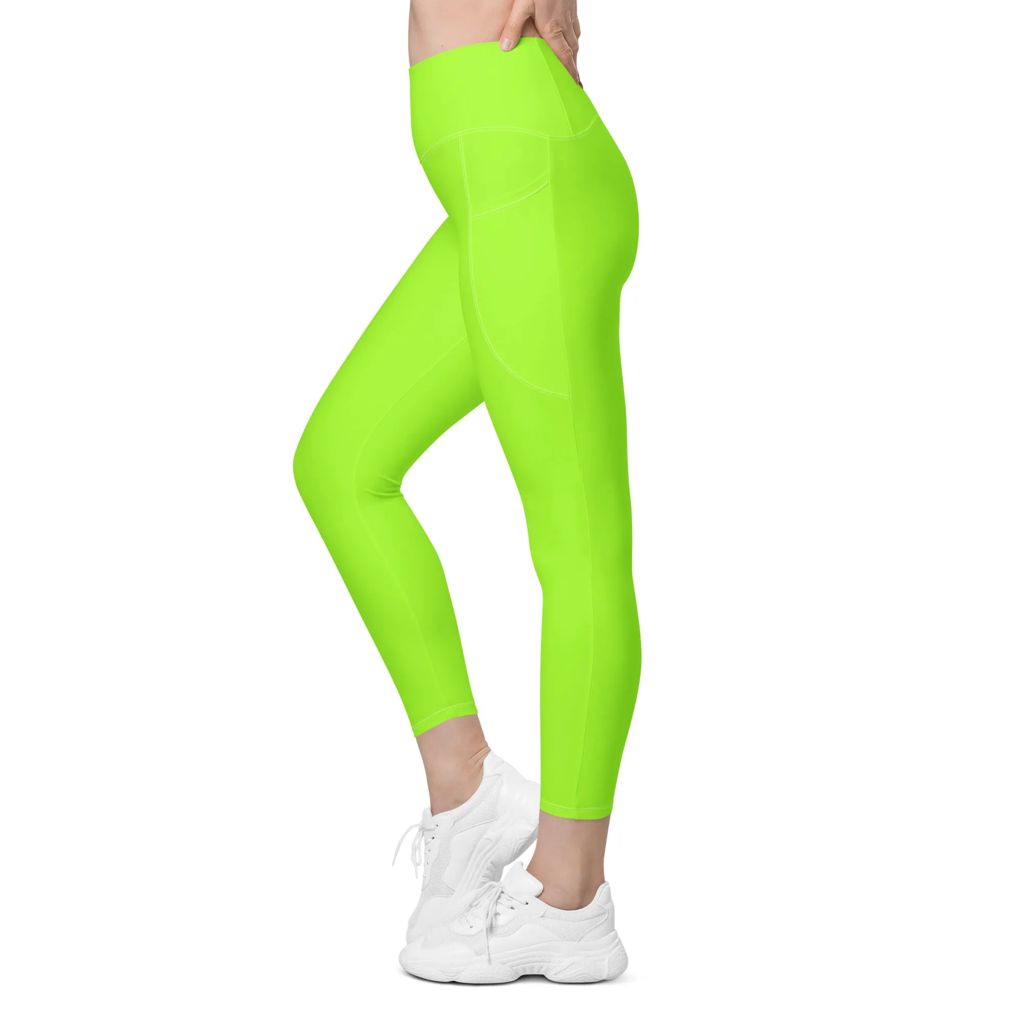 Neon Green Leggings with Pocket