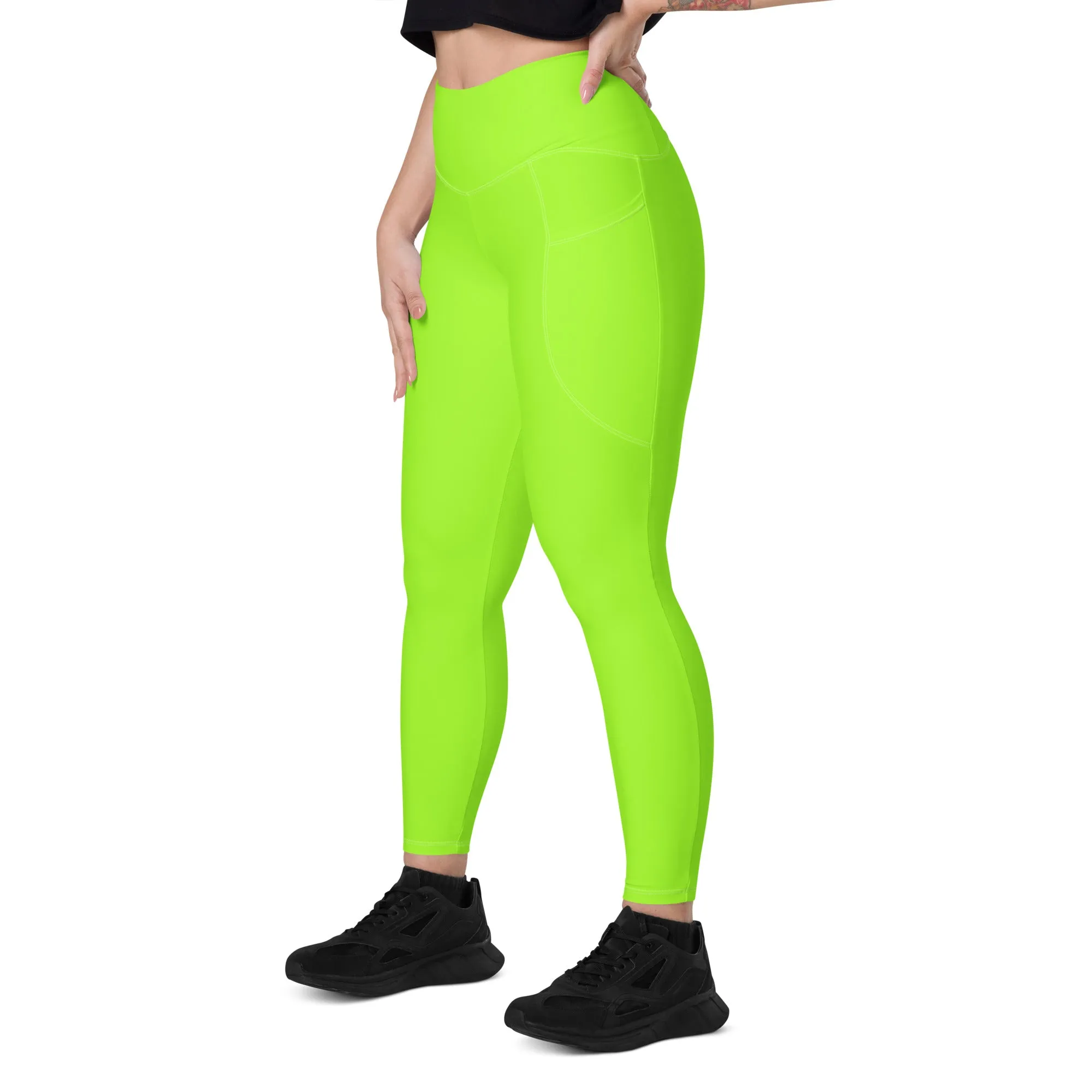 Neon Green Leggings with Pocket
