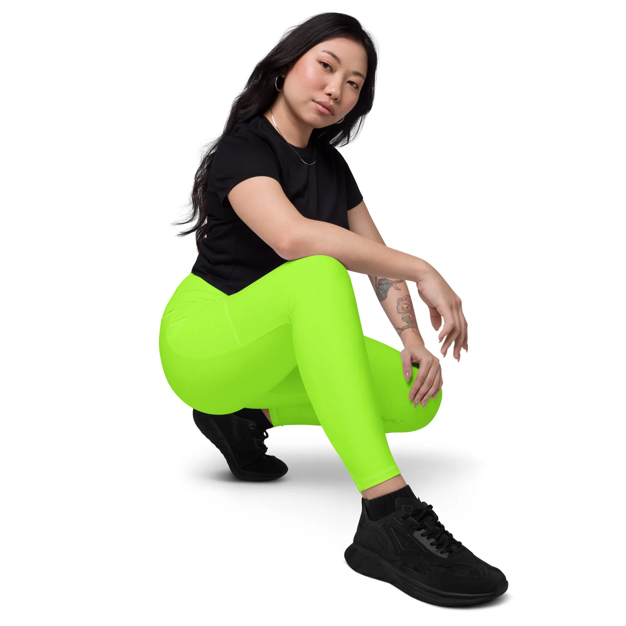 Neon Green Leggings with Pocket