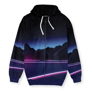 Neon Highway Men's Zip-Up Hoodie