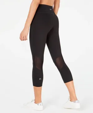 New with tags! Calvin Klein Performance Mesh-Inset Cropped Leggings, Black, Sz XL!