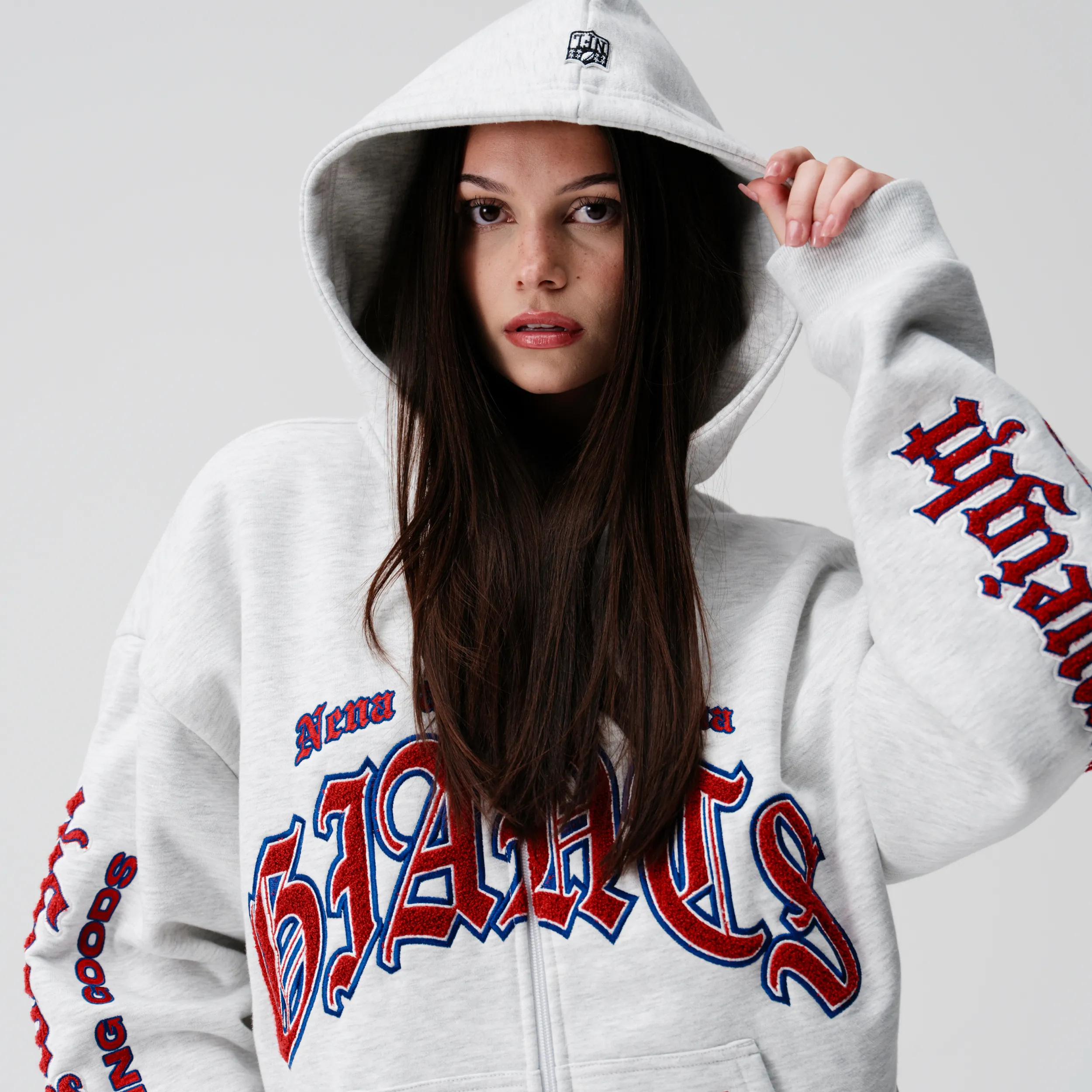 New York Giants Coach Zip Hoodie Snow Marle