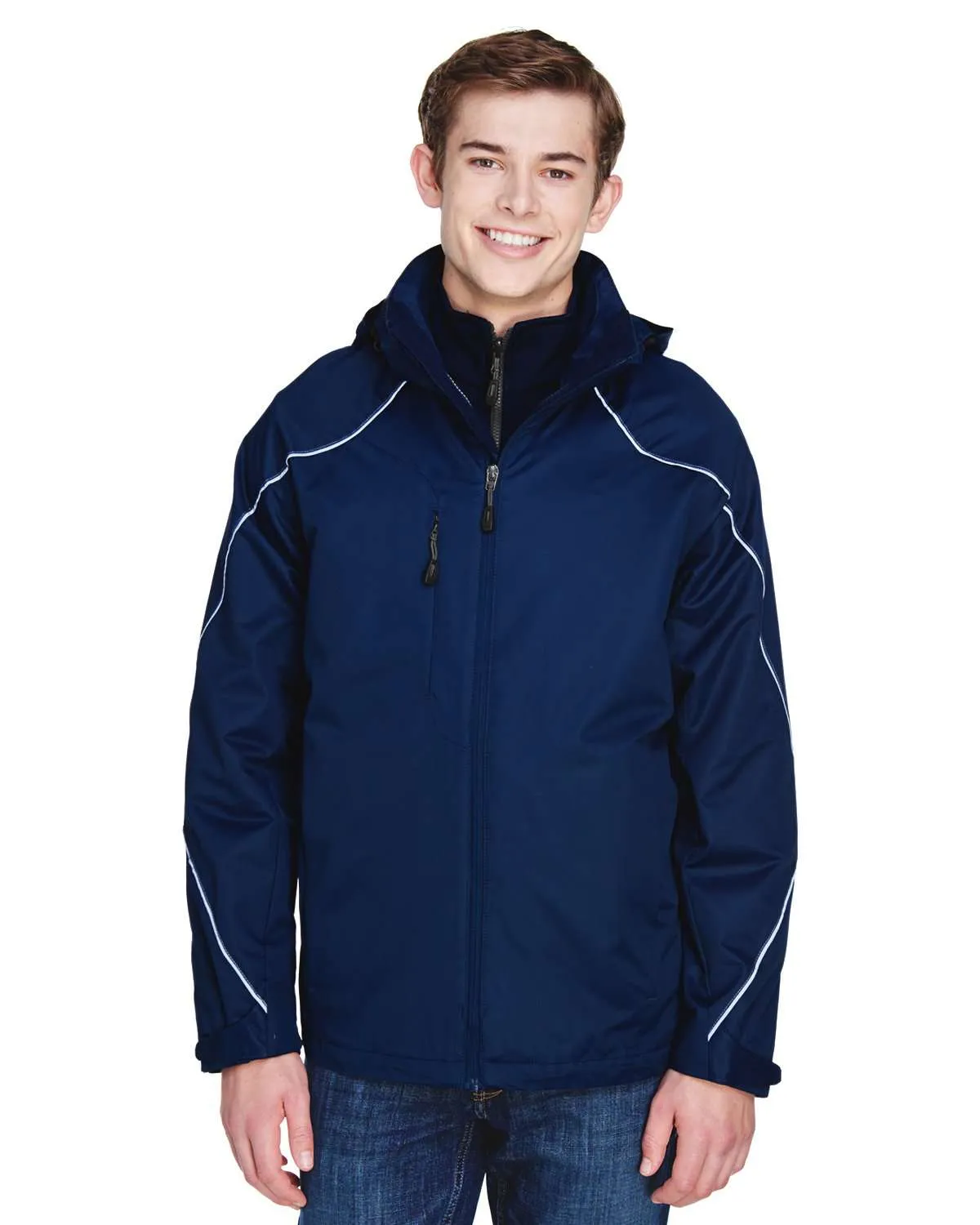 North End Men's Angle 3-in-1 Zip-Off Hood Jacket - 88196