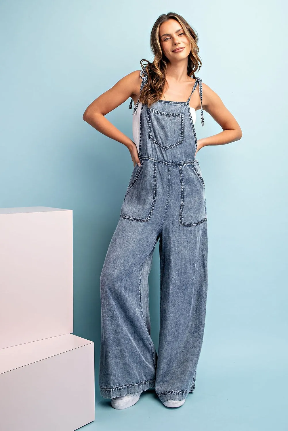 Not A Farmer Acid Wash Jumpsuit - Final Sale