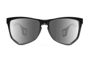NYLAARN Bio-Black “Lawnmower” Blend Sunglasses - Polarized Gray Gradient   Black Mirror Lens