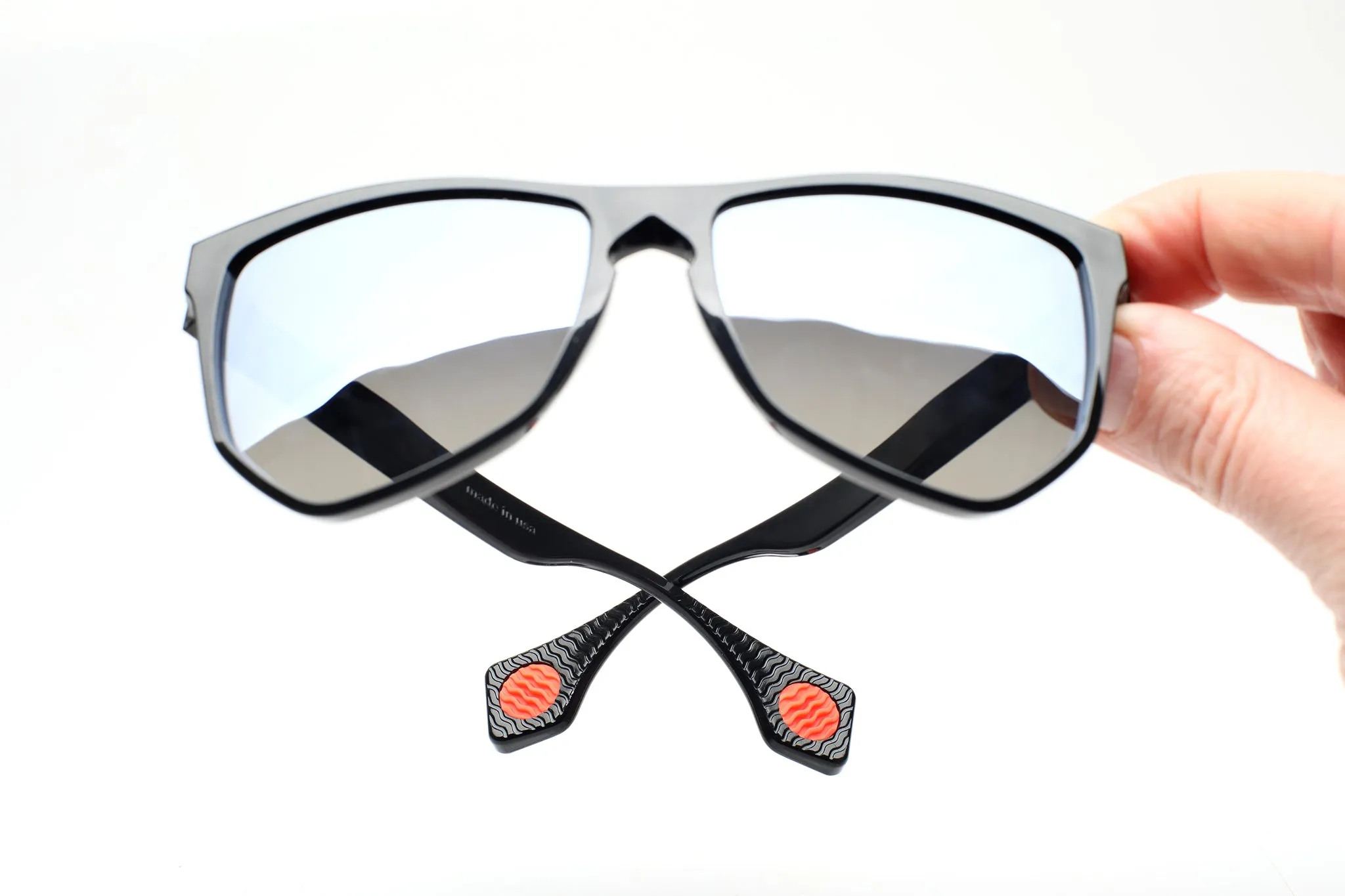 NYLAARN Bio-Black “Lawnmower” Blend Sunglasses - Polarized Gray Gradient   Black Mirror Lens