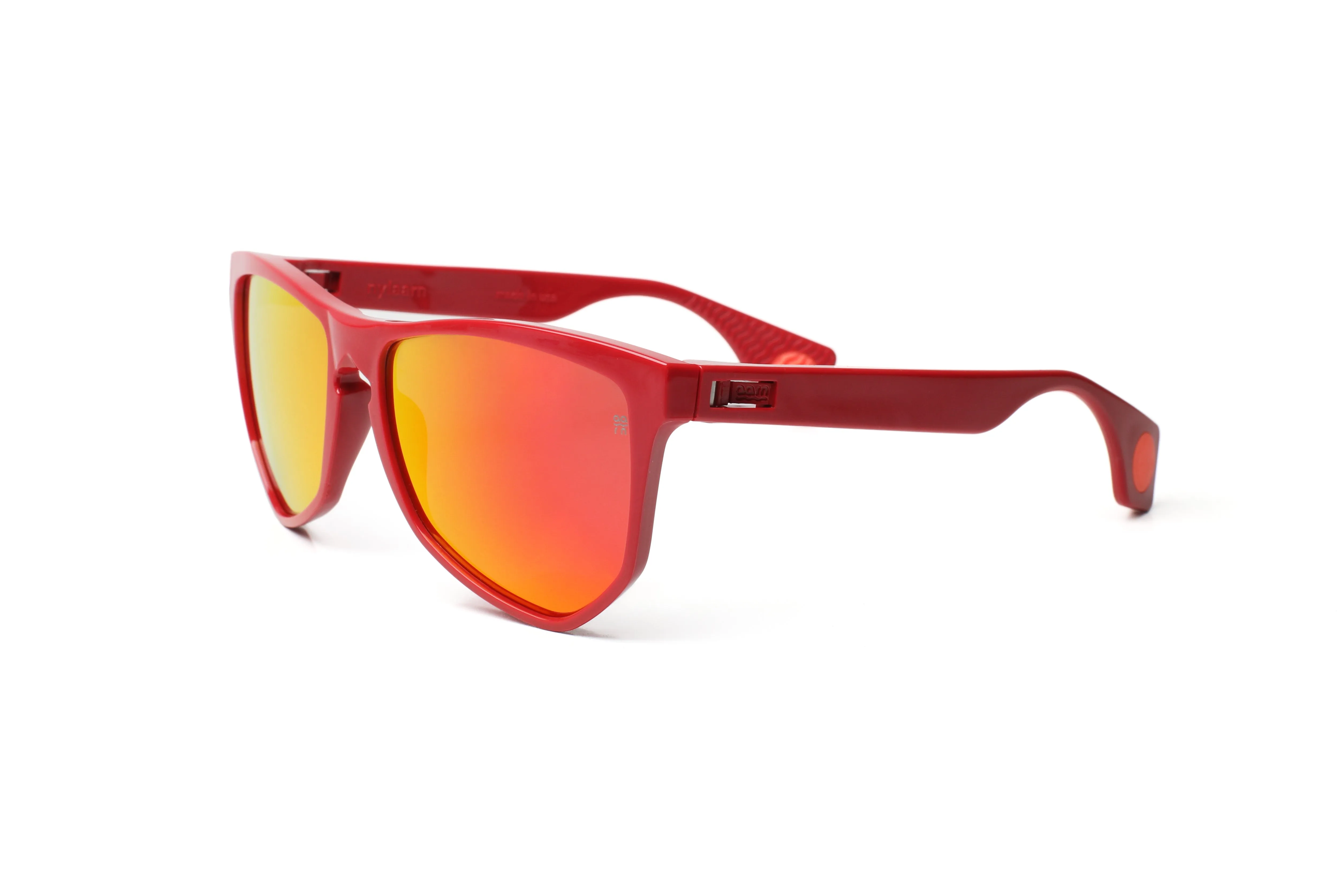 NYLAARN Bio-Red “Just Red” Blend Sunglasses - Solid Tan   Red Mirror Lens