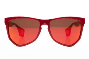 NYLAARN Bio-Red “Just Red” Blend Sunglasses - Solid Tan   Red Mirror Lens