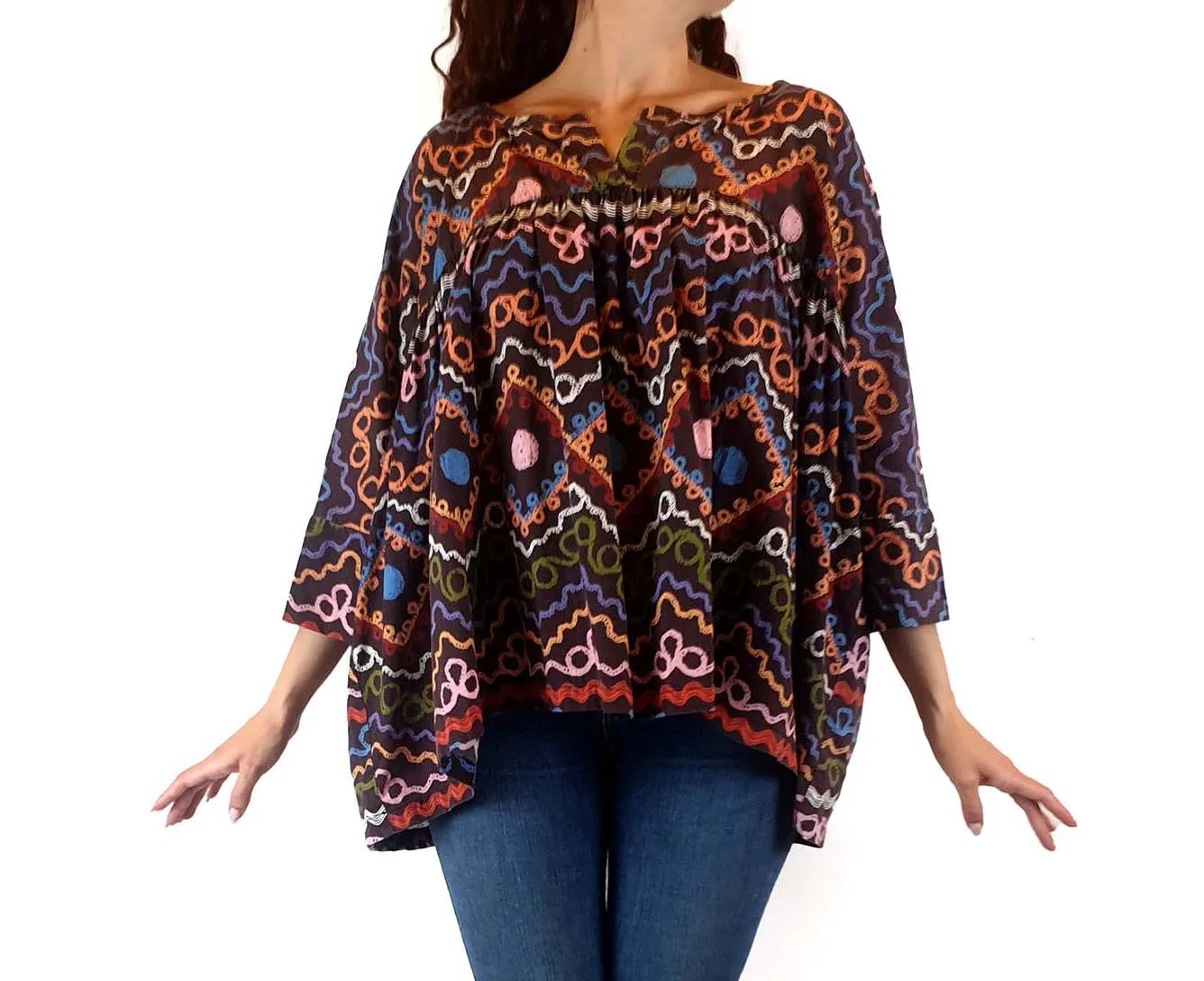 Obus colourful squiggle print oversize smock top size 0 (fits sizes 6-small 12)