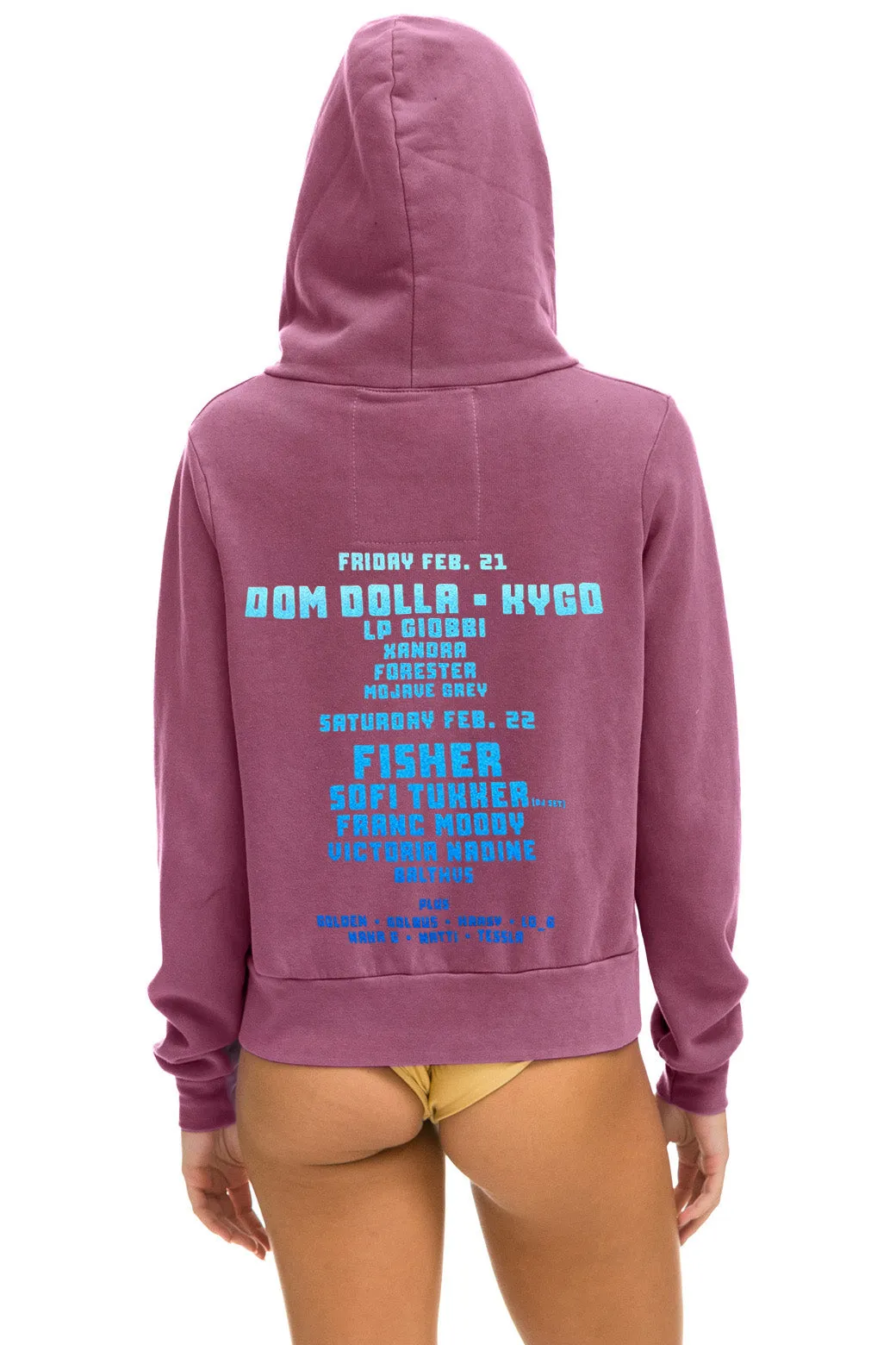 PALM TREE FESTIVAL ASPEN 2025 ZIP HOODIE - BERRY