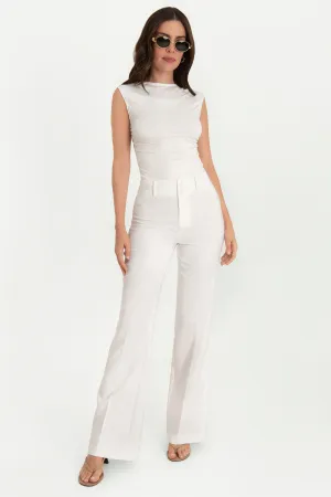 Pantalón ajustado de fit flare tiro alto