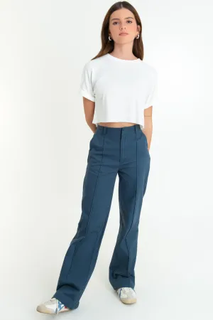 Pantalón de fit recto raya frontal