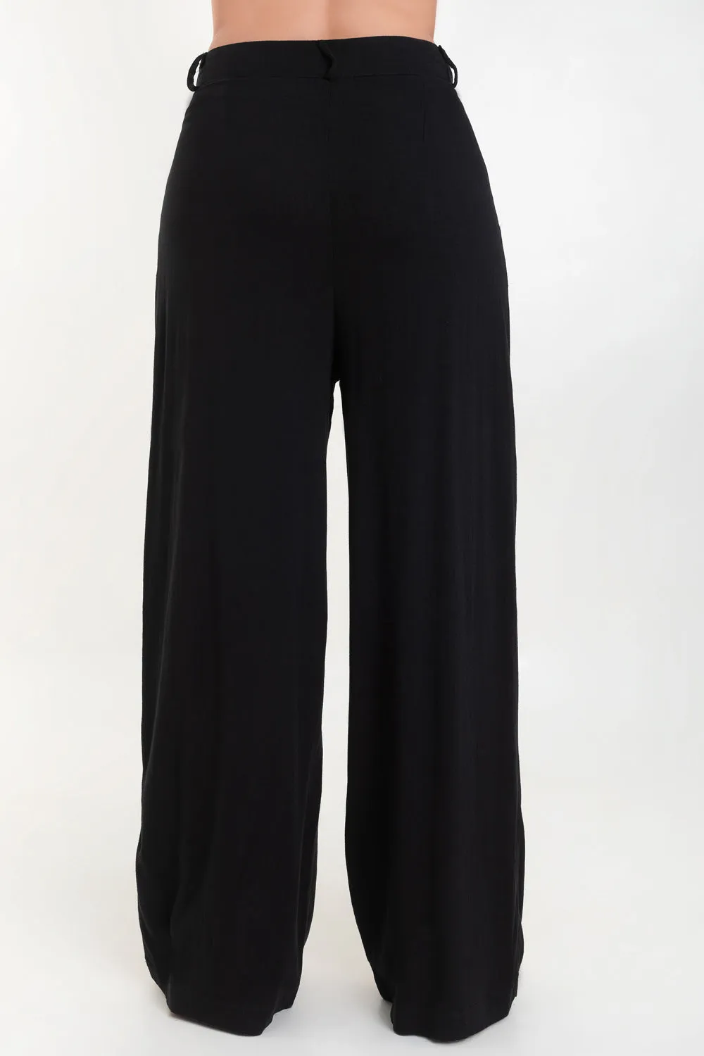 Pantalón fit wide leg con pinzas de cintura alta