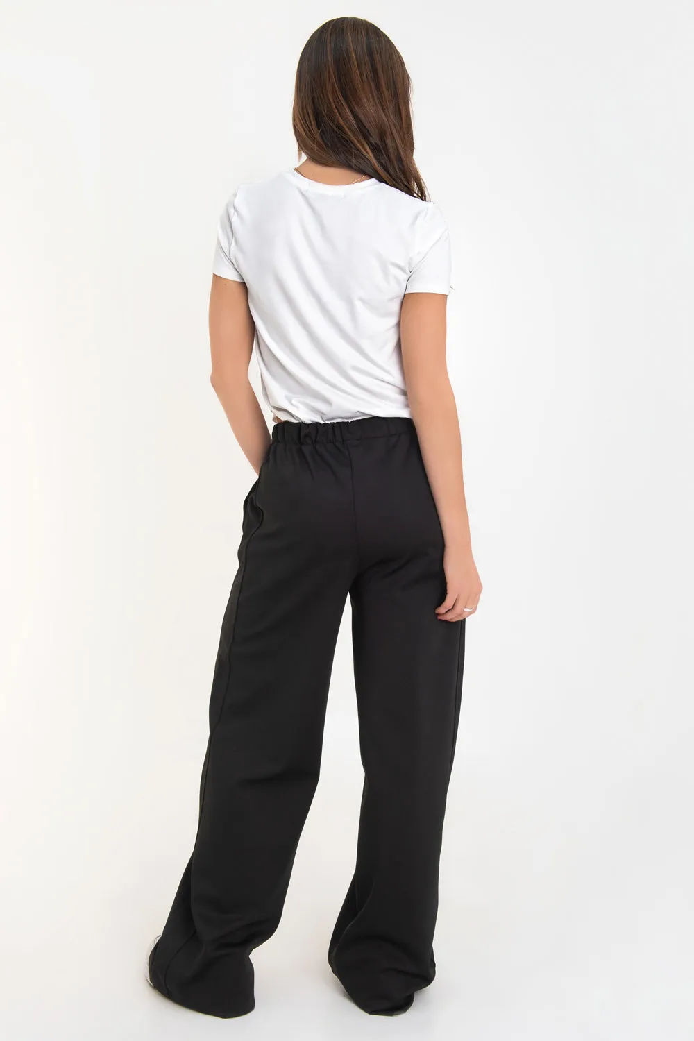 Pantalón fluido fit flare con raya