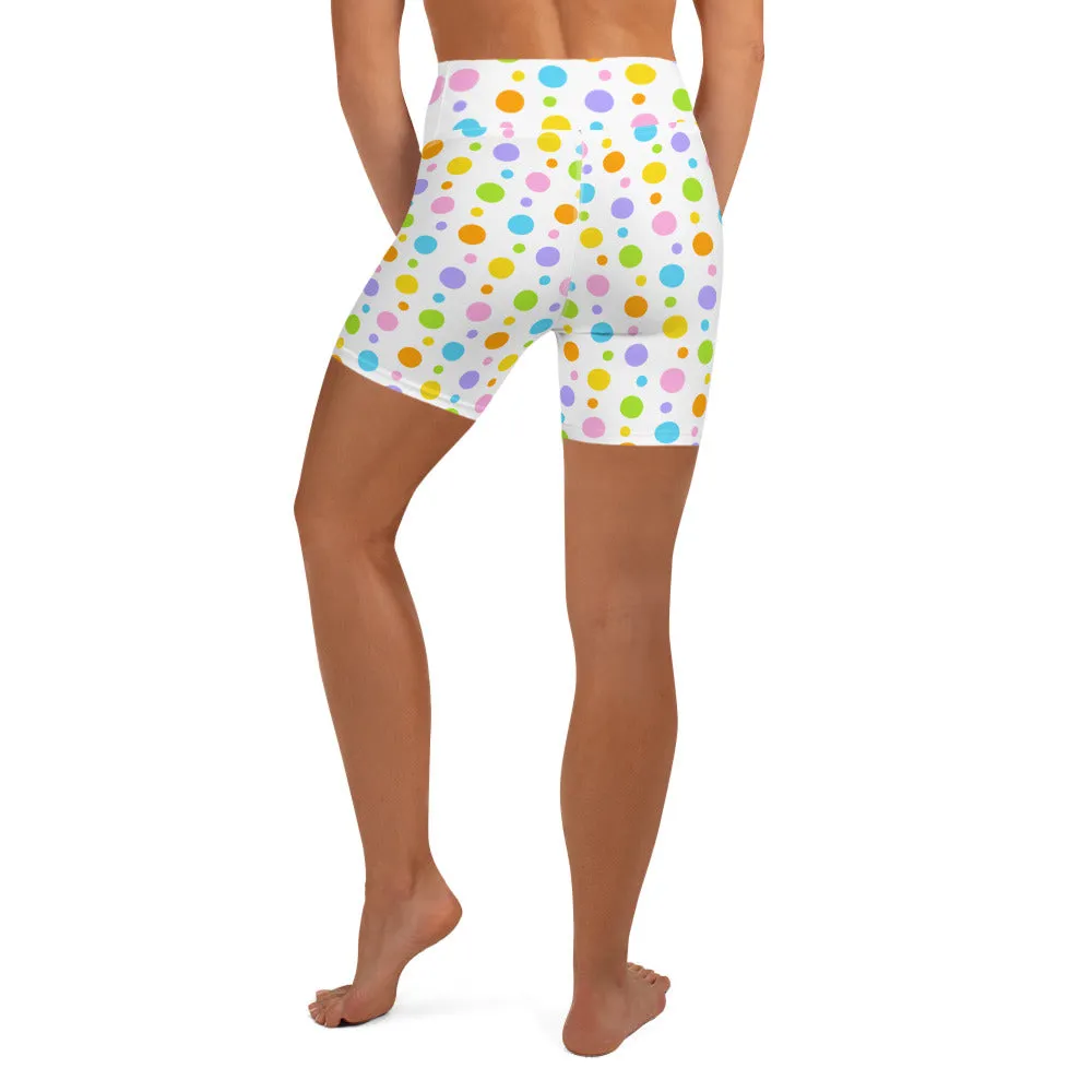 Pastel Polka Dot Yoga Shorts