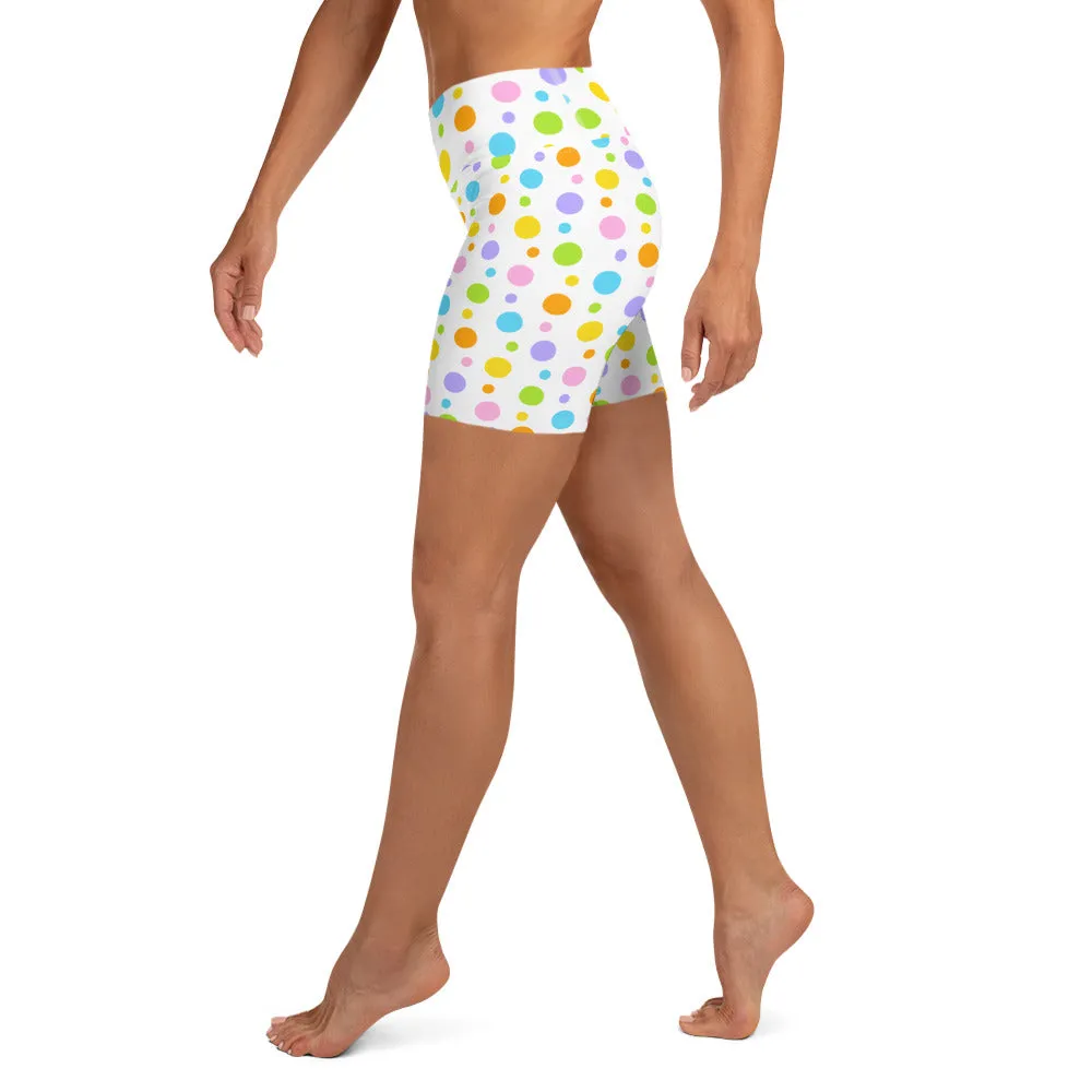 Pastel Polka Dot Yoga Shorts