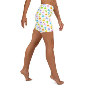 Pastel Polka Dot Yoga Shorts