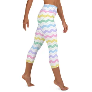 Pastel Zigzags High-waist Yoga Capri Leggings