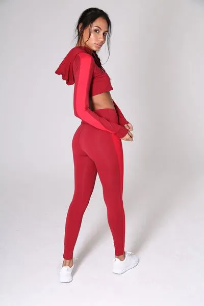 Peaches Sportswear - Fierce Burgundy/Light Burgundy Leggings