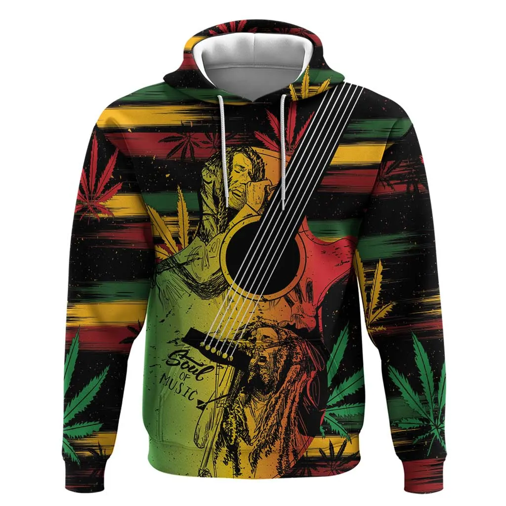 Personalised Afro Reggae Zip Hoodie Soul of Music Sketch Style LT7