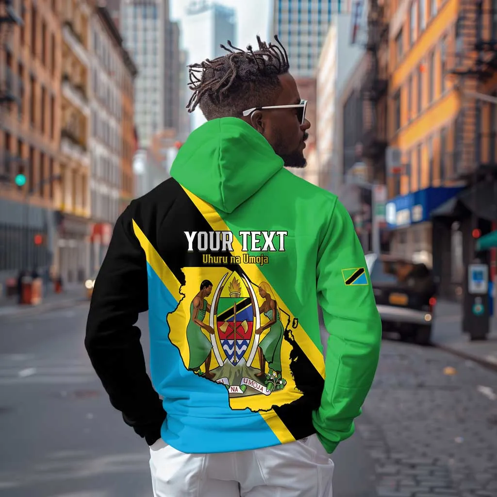 Personalised Afro Tanzania Zip Hoodie Happy Union Day LT15