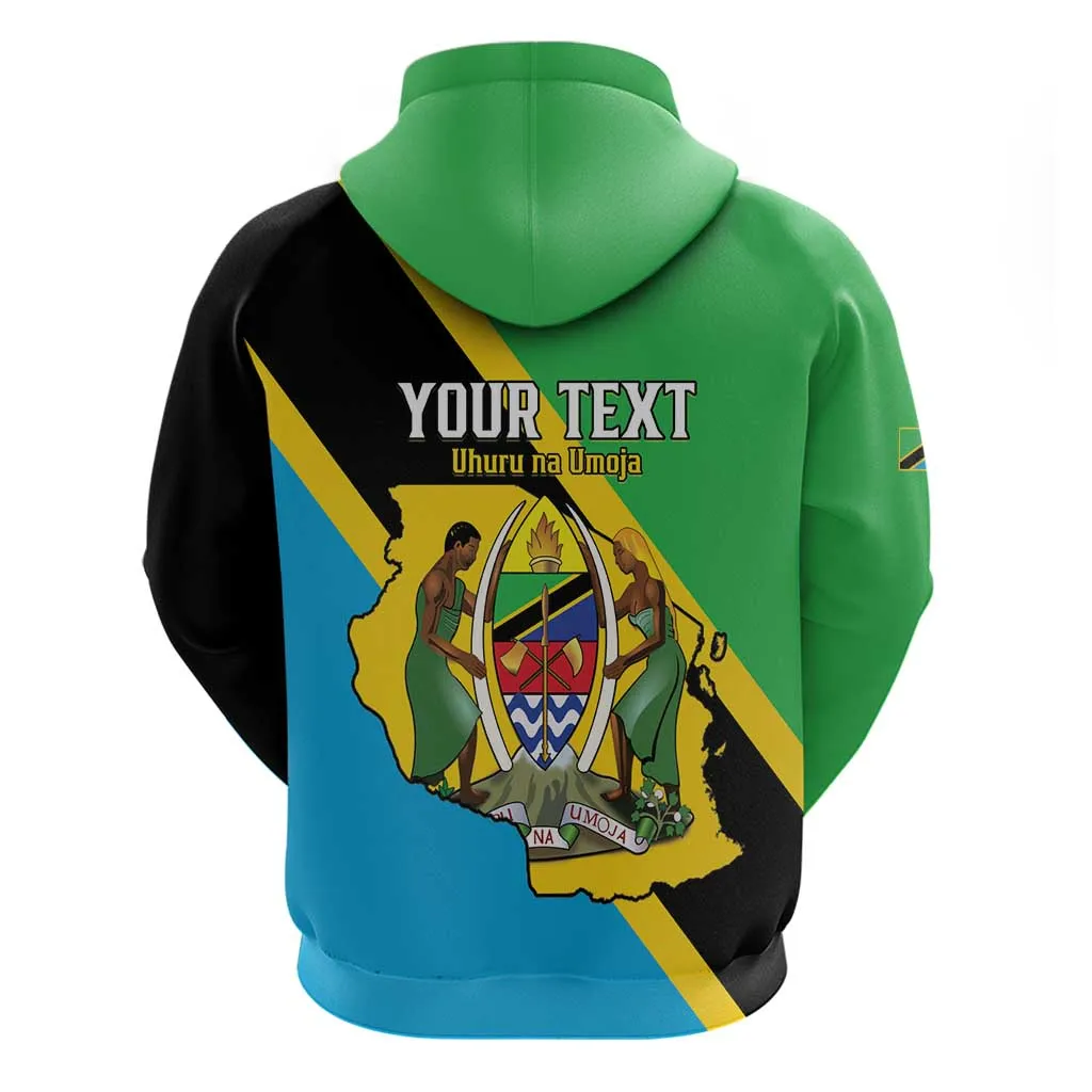 Personalised Afro Tanzania Zip Hoodie Happy Union Day LT15