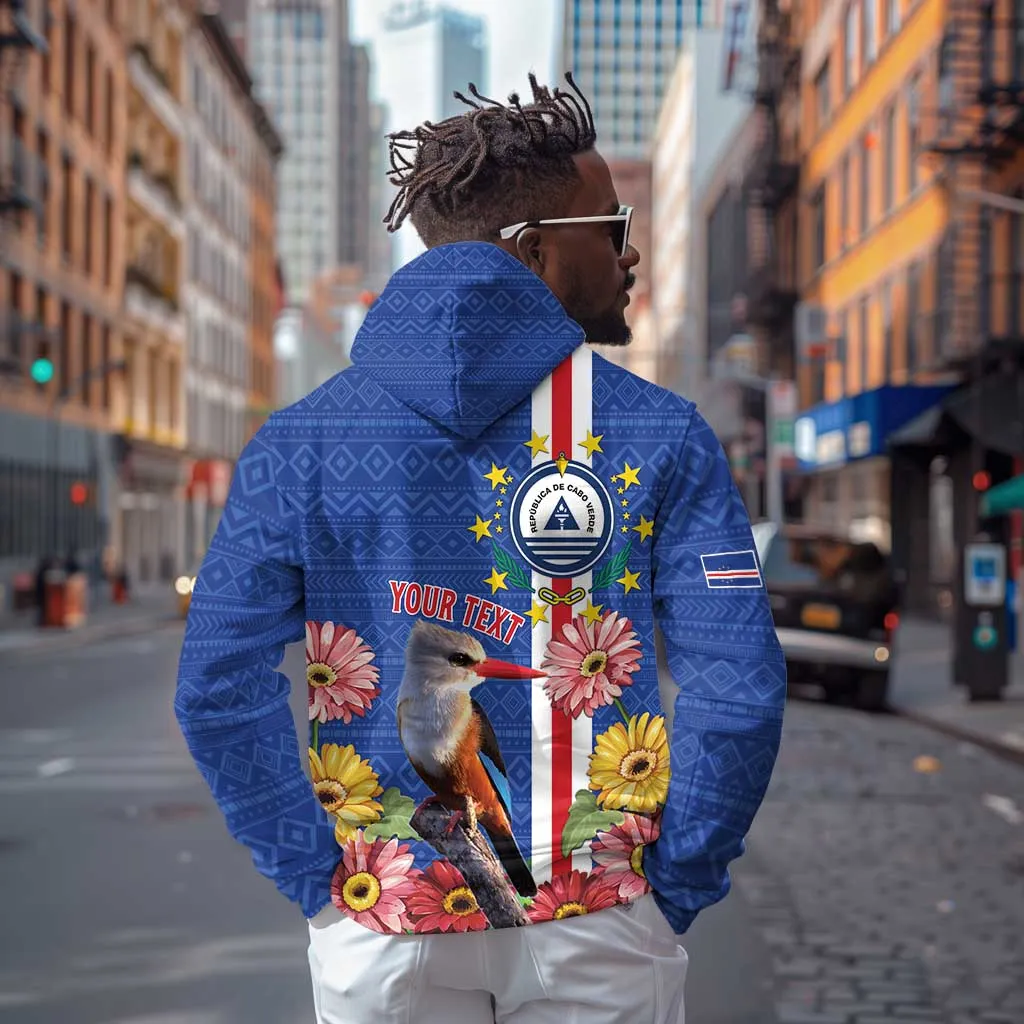 Personalised Cabo Verde Zip Hoodie Grey-Headed Kingfisher Mix Gerbera Daisy LT15