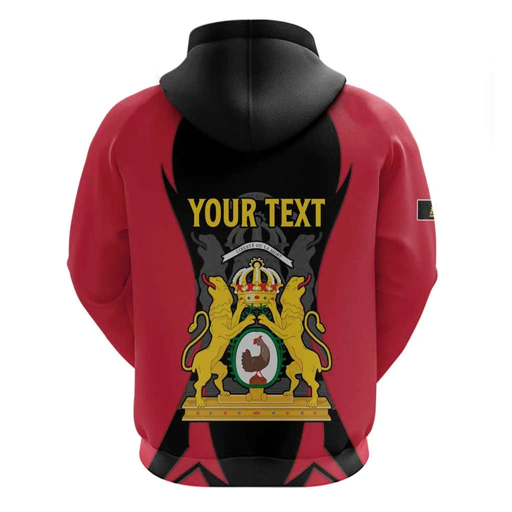 Personalised First Empire Of Haiti Zip Hoodie Coat Of Arms Sporty Style LT15