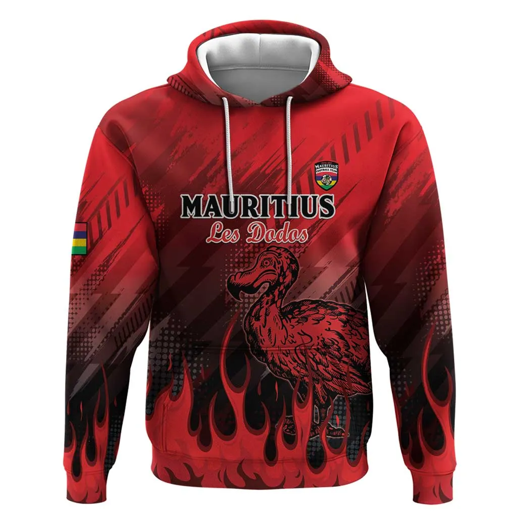 Personalised Mauritius Football Zip Hoodie Go Les Dodos Go LT15