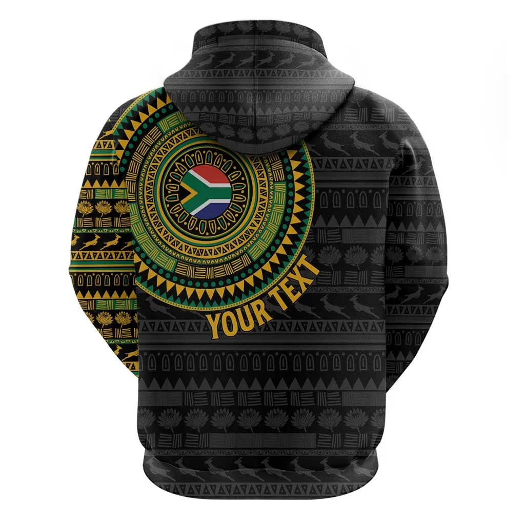Personalised South Africa African Tribal Pattern Zip Hoodie Chest Arm Tattoo LT15