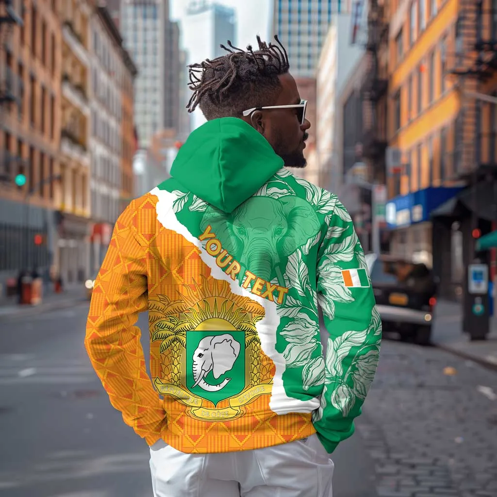 Personalized Afro Ivory Coast Zip Hoodie Coat Of Arms With Kente Pattern LT15