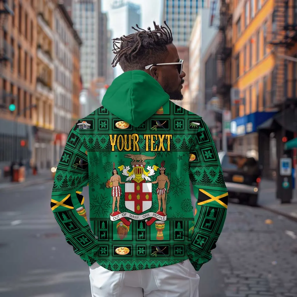 Personalized Afro-Jamaicans Merri Crissmuss Zip Hoodie Coat Of Arms - Xmas LT18