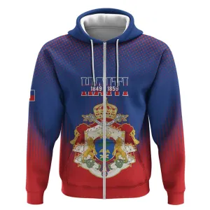 Personalized Anpi an Ayiti Zip Hoodie Imperial Coat Of Arms Flag Style LT15