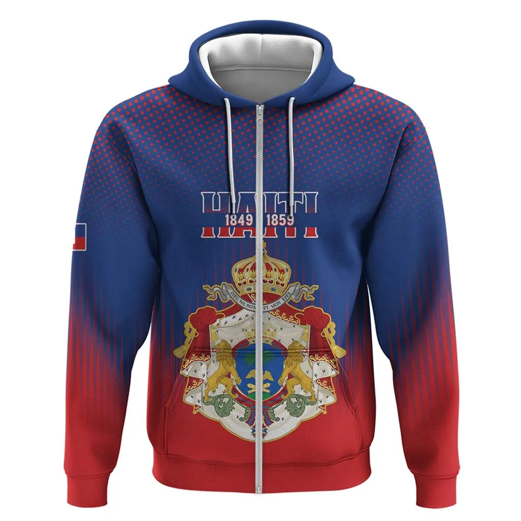 Personalized Anpi an Ayiti Zip Hoodie Imperial Coat Of Arms Flag Style LT15