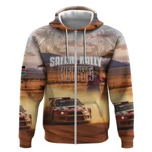 Personalized Kenya Safari Racing Car Zip Hoodie Come On Kenyan LT15