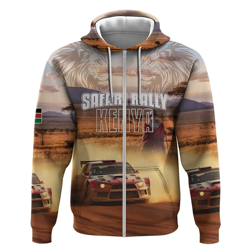 Personalized Kenya Safari Racing Car Zip Hoodie Come On Kenyan LT15