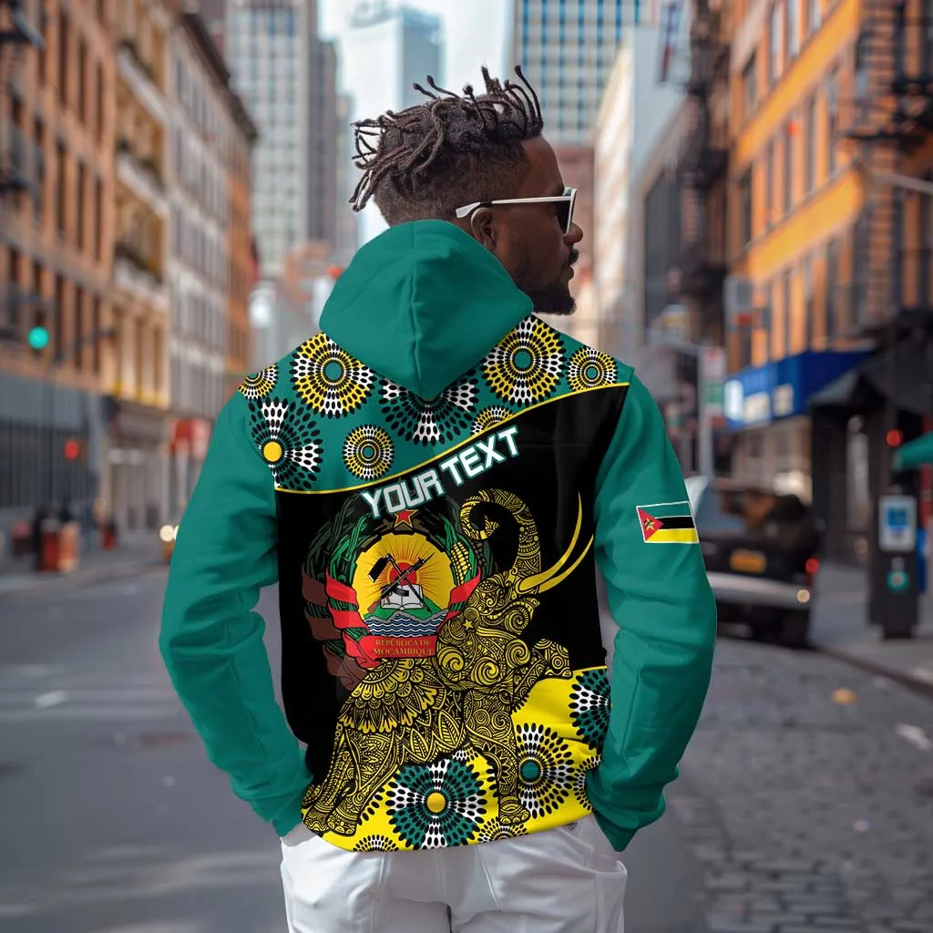 Personalized Mozambique Zip Hoodie African Elephant With Capunala Pattern LT15