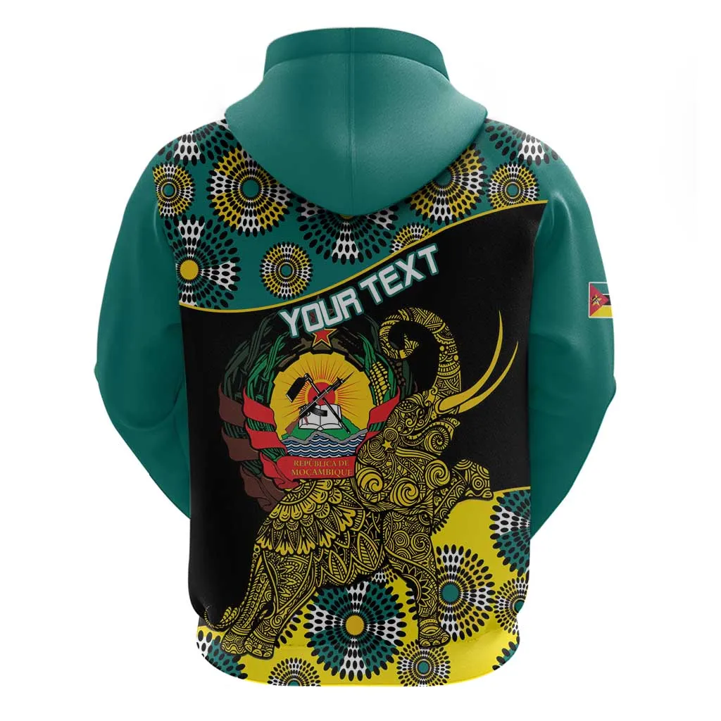 Personalized Mozambique Zip Hoodie African Elephant With Capunala Pattern LT15