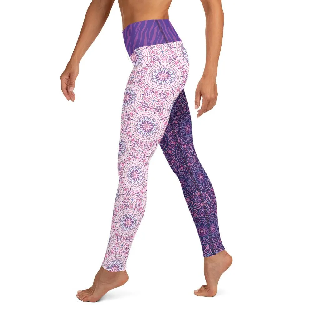 Pink Purple Zebra Lilly - Yoga Leggings