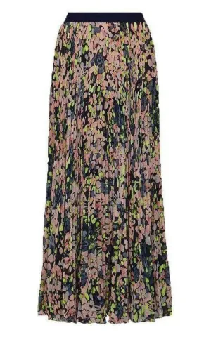 Pleated Floral Maxi Skirt