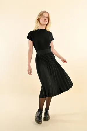 PLEATED MIDI SKIRT, HIGH WAIST