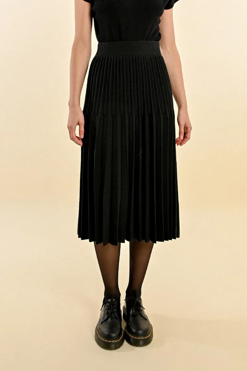 PLEATED MIDI SKIRT, HIGH WAIST