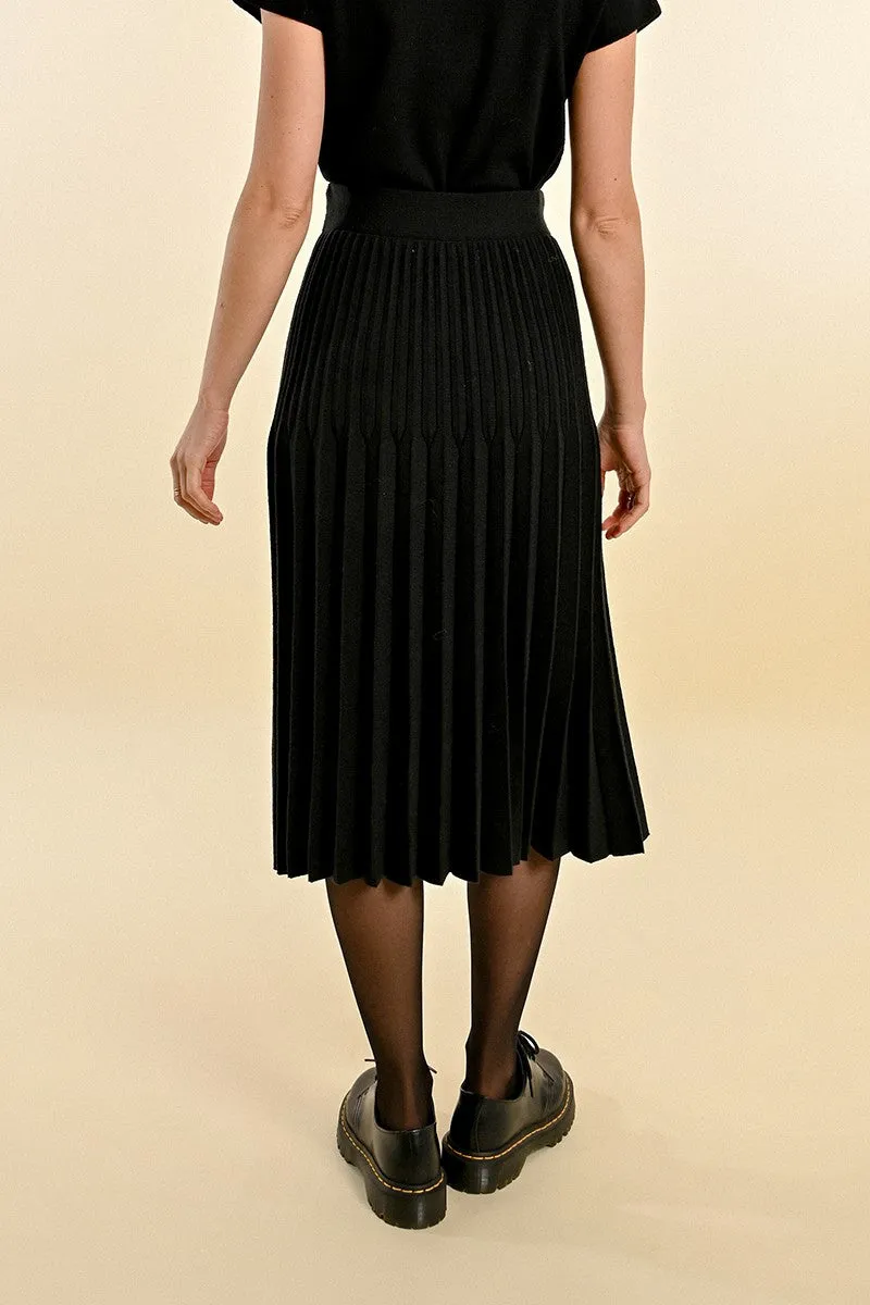 PLEATED MIDI SKIRT, HIGH WAIST